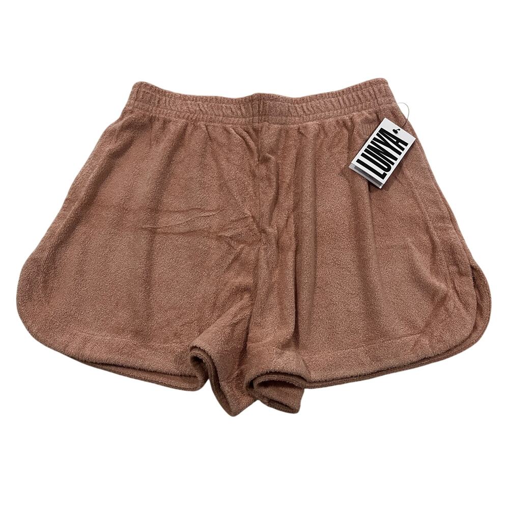 16-31 LUNYA Lahgo Women's NWT Knit Terry Cloth Shorts Pink Medium